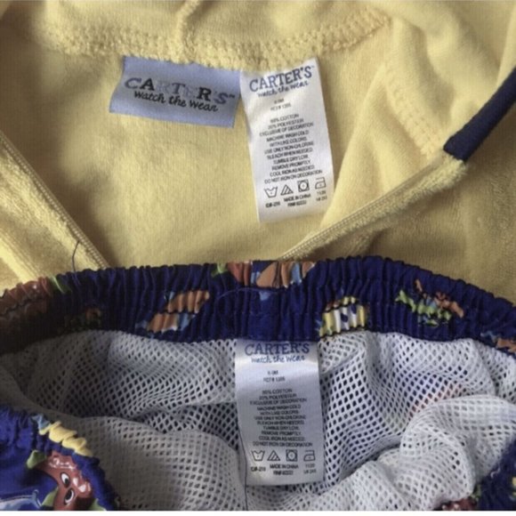 5/$25 Carter’s Swim Trunks And Cover Up Bundle 9m - Picture 3 of 3